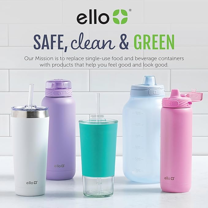 Ello Duraglass 3.4 Cup Meal Prep Sets 10Pc- Glass Food Storage Container with Silicone Sleeve and Airtight BPA-Free Plastic Lids,Dishwasher,Microwave,and Freezer Safe,Halogen Blue,5 Count (Pack of 2)