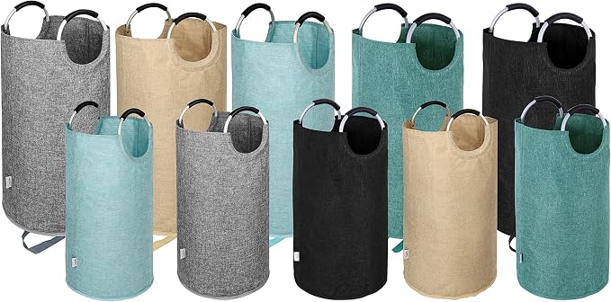 Large Laundry Basket, Laundry Hamper Bag Handles, 115L Heather Grey | Freestanding Tall Dirty Clothes Hamper, Collapsible and Portable Laundry Bin for Dorm and Bedroom, Thick Double layer Fabric