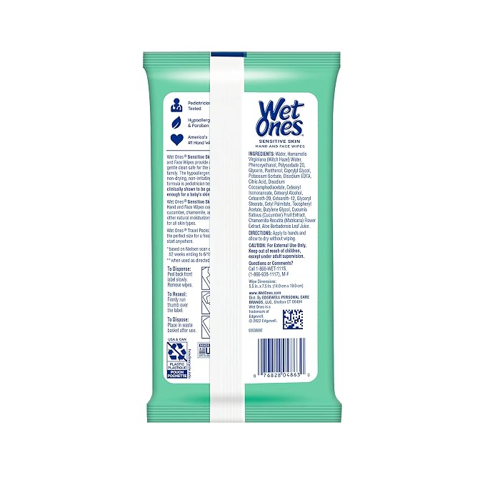 Wet Ones Hand Wipes, 20 Wipes (Pack of 20)