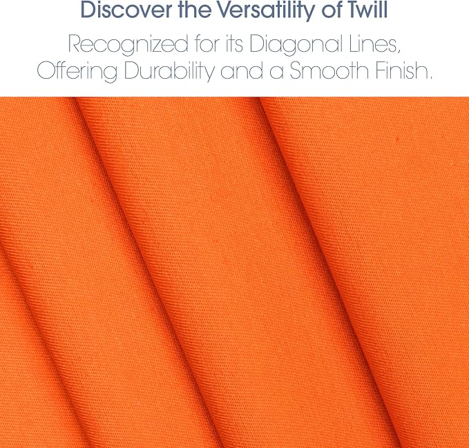 Pico Textiles 10 Yard Bolt Orange Poly Cotton Twill Fabric | 60" Wide, 65% Polyester / 35% Cotton, Medium Weight, Perfect for Pants, Jackets, Skirts and Work Uniforms, Sold by the Yard