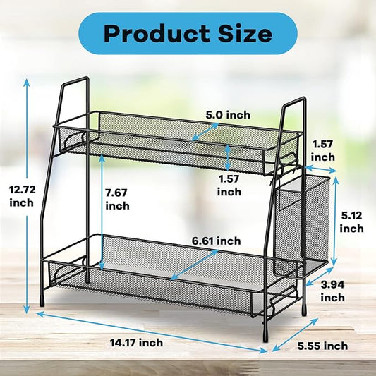 SPISPI Bathroom Organizer Countertop, Spice Rack Organizer for Cabinet,Bathroom Counter Organizer, Kitchen Countertop Organizer (Pack of 2)