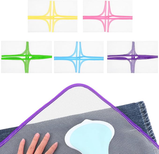 5 Pack Protective Ironing Pressing Pad Pressing Cloth for Ironing Heat Resistant Mesh Protector Protective Iron Scorch Mesh Cloth to Protect Clothes Iron Mat for Sewing Delicate Fabrics Silk Wool