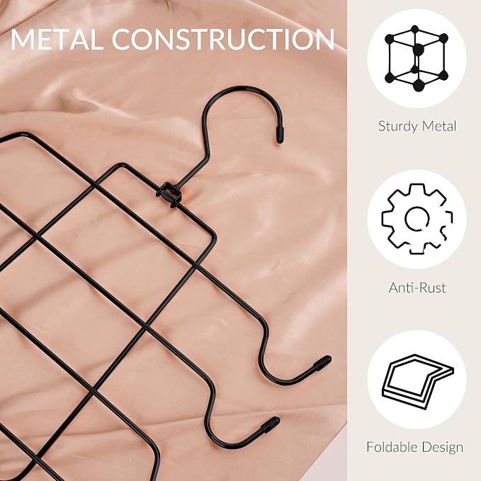 ZEDODIER Tank Top Hanger Space Saving, Bra Hangers for Closet Organizer, Hanging Bra Organizer Tank Tops Holder with 8 Hooks, Metal Closet Organizers and Storage Small Space Solutions, Black