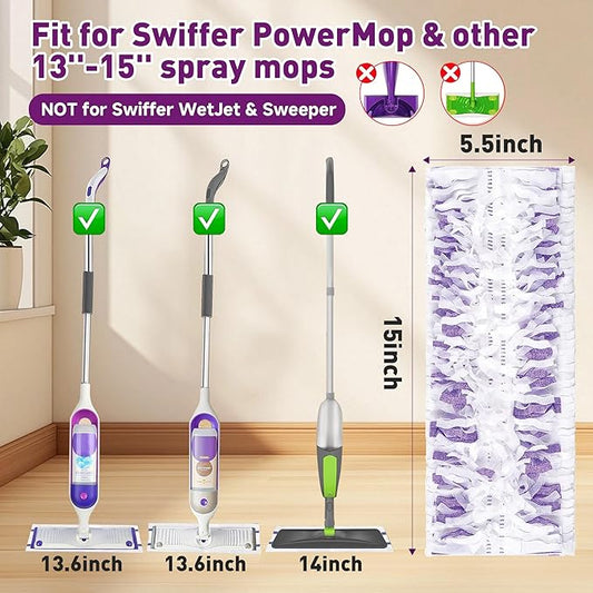 Funtin Power Mop Pads for Swiffer PowerMop, Unscented Disposable Mop Refills, Thickened Multi-Surface Replacement Mopping Pad, Dry & Wet Use for Floor Cleaning, 20 Packs