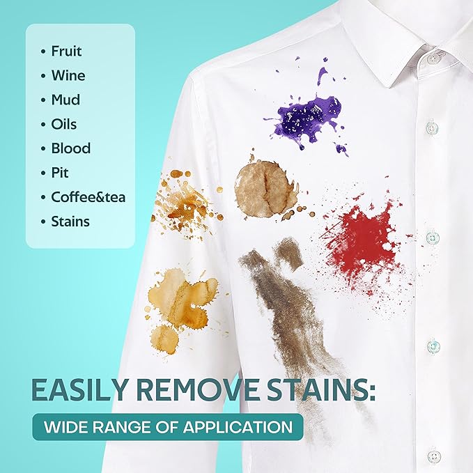 Laundry Stain Brush, Natural Soft Boar Bristles, Removes Tough Stains from Delicate Fabrics Like Knits, Cotton, and Linens, Gentle on Fabrics, No Damage