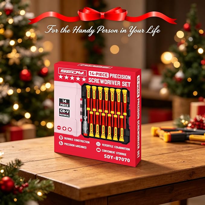 14-Piece Precision Screwdriver Set, Repair Tool Kit with Phillips, Torx and Slotted Screwdrivers, Voltage Test Screwdriver for Electronics, Eyeglasses, Watches, Small Repairs, DIY Use and Tool Set