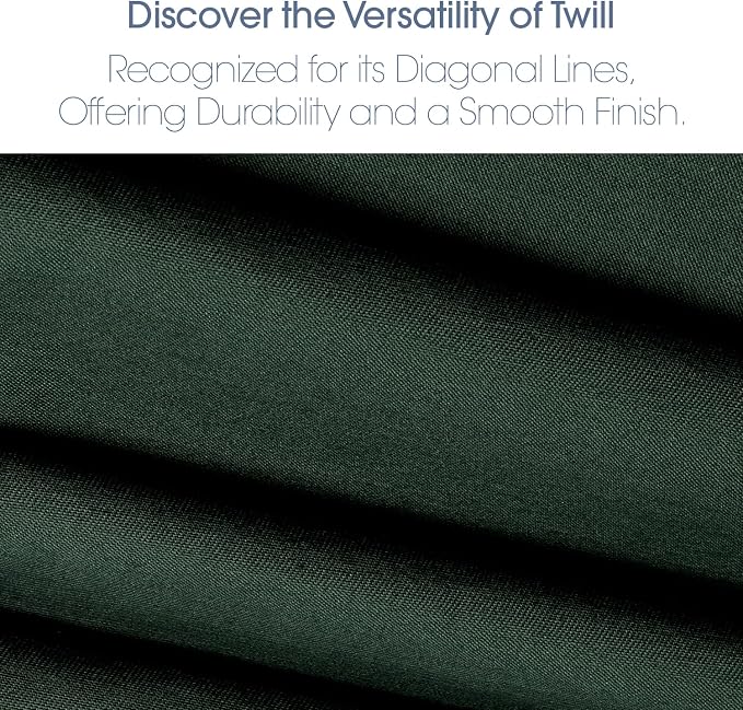 Pico Textiles 6 Yards Bolt Hunter Green Poly Cotton Twill Fabric - 65% Polyester 35% Cotton - 60" Wide - Sold by The Yard - for Pants, Jackets, Skirts, Upholstery, & Work Uniforms