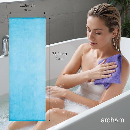ARCH&M Exfoliating Towel, Japanese Washcloth 12 Pack | Back Scrubber for Shower, Exfoliating Washcloth, Korean Beauty Wash Cloth, Loofah Scrubber, Deep Exfoliation, Daily Use