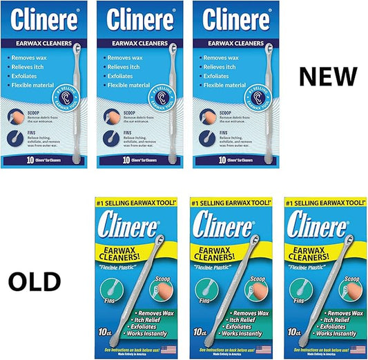 Clinere Ear Cleaners, Gentle Canal Cleaning and Ear Wax Removal Tool, Itch Relief, Exfoliates, 30 Count