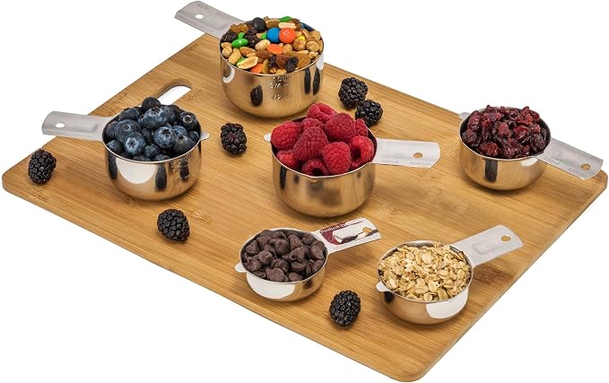Hudson Essentials Stainless Steel Measuring Cups Set (6 Piece Set)