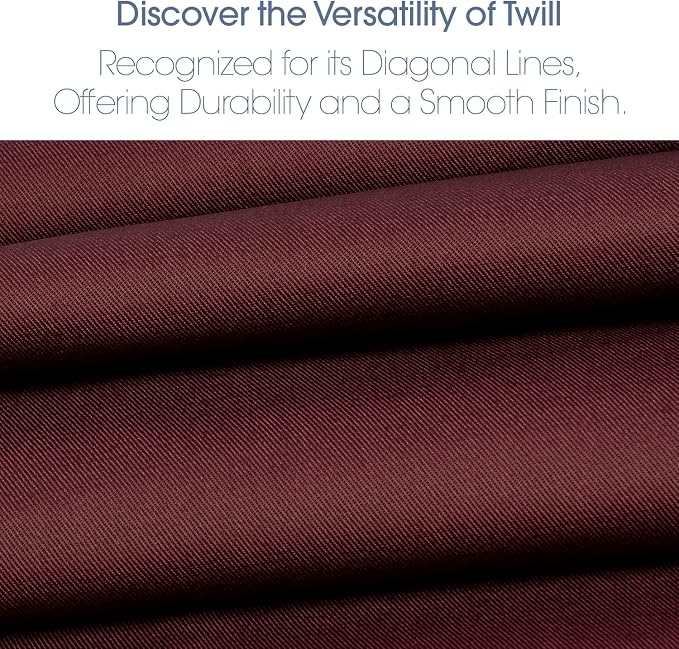 Pico Textiles 10 Yard Bolt Burgundy Poly Cotton Twill Fabric | 60" Wide, 65% Polyester / 35% Cotton, Medium Weight, Perfect for Pants, Jackets, Skirts and Work Uniforms, Sold by the Yard
