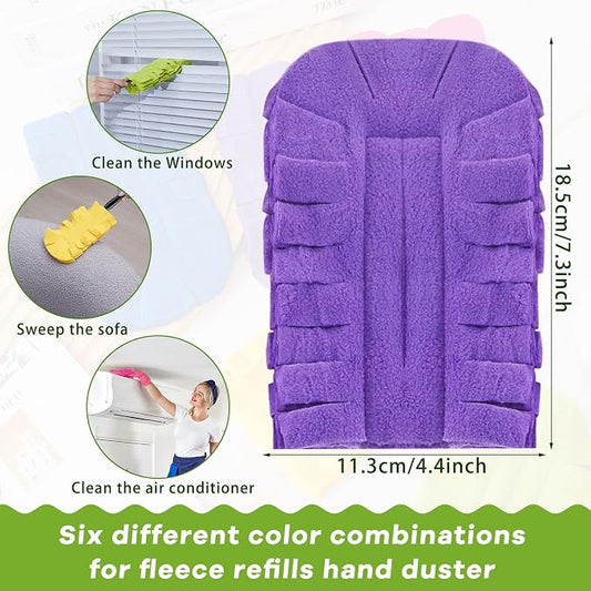 Zubebe 40 Pcs Duster Refill Reusable Fleece Duster Refills Feather Flat Dusters Multi Surface Washable Cleaning Pads Tools for Home, Blinds, Car, Pet, Furniture, Fans (Dark Color)