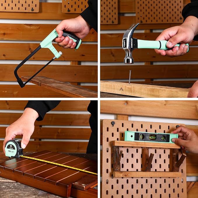Drill Tool Kit Set: 20V Cordless Power Drill Tool Box with Battery Electric Drill Driver for Men Home Hand Repair Basic Toolbox Tools Sets Drills Case, Turquoise