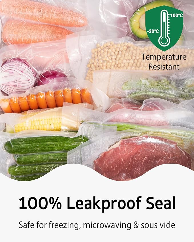 Syntus 150 Count Vacuum Sealer Bags, 20 Gallon 11" x 16" and 80 Quart 8" x 12" and 50 Pint 6" x 10" for Seal a Meal, BPA Free Heavy Duty Precut Bags, Food Vac Bags for Storage, Meal Prep or Sous Vide