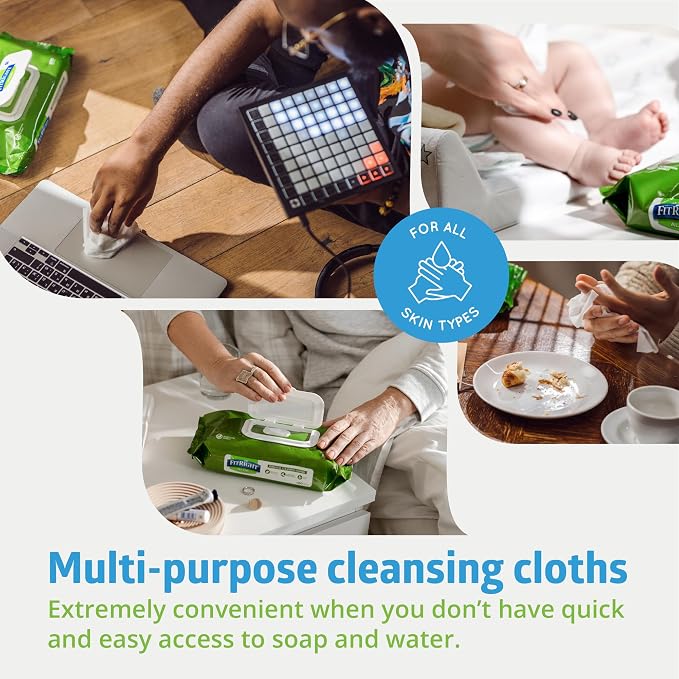 FitRight Personal Cleansing Wipes with Aloe 8x10 Scented 816 Count | Moisturizing Body Wipes for Adults, Incontinence Cleaning, Cloth Wipes for Elderly Care & Bathing