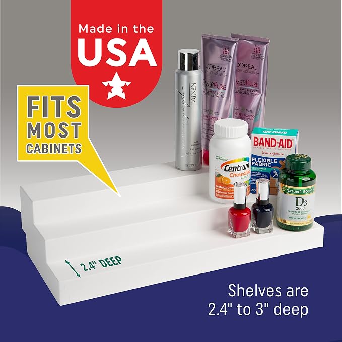 Dial Industries 3 Tier Expandable Cabinet Shelf Organizer, Standard