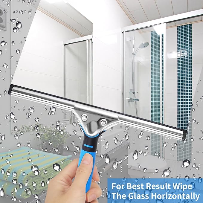 Window Washing Kit,Window Cleaning Squeegee Kit with Bucket | window Cleaning Tool,Squeegee with Shelf Storage for Window Cleaning,window squeegee for home Outdoor Commercial Use