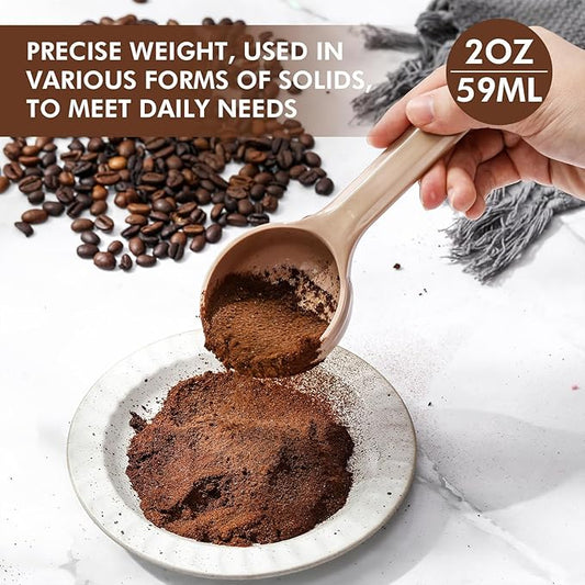 Teenyyou 20 Pcs Foodservice Products Measure Spoon with Short Handle 2 Ounces Measuring Scoop Food Grade Solid Portion Control Spoon for Oatmeal Creatine Coffee Grains Spices Powders