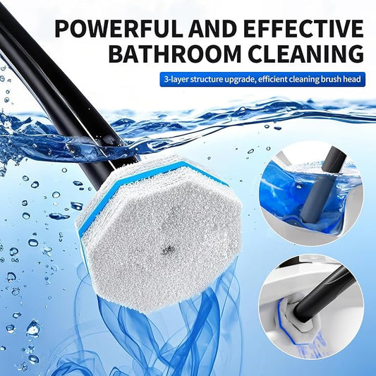 Disposable Toilet Brush - Toilet Bowl Cleaner, Toilet Cleaning Supplies, Toilet Brush with Holder, Toilet Bowl Cleaner Wands,40 Refills for Toilet Cleaning and Hygienic Bathroom Maintenance
