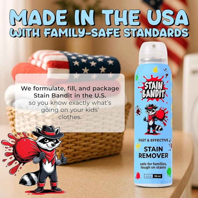 Stain Remover Spray, 360° Continuous Spray Bottle, 4.2 Oz (Pack of 1) | Non-Toxic, Stain Remover Family Safe Formula, Effective Stain Cleaning Spray for Clothes, Carpet, Seats, Friendly Packaging