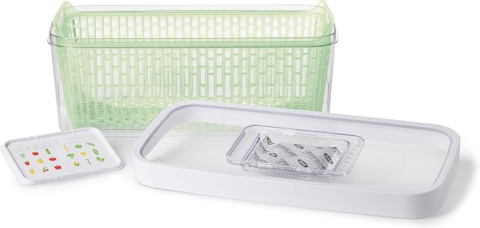 OXO Good Grips Little Salad & Herb Spinner Small and OXO Good Grips GreenSaver Produce Keeper - Large,White