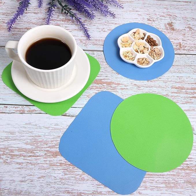 4 Pcs Rubber Jar Opener Grippers,Non-Slip Jar Opener Gripper Pad Rubber Grippers for Opening Jars Easy Grip Kitchen Tool for Opening Lids - Ideal for Arthritis & Weak Hands(Blue,Green)