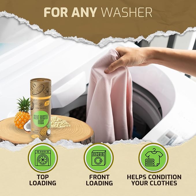 Laundry Scent Boosters, Tropical Aroma - Washer Beads and Deodorizer Supplies - Fragrance Essentials for All Fabric - Scented Bulk Odor Eliminator and Clothes Refresher - Long Lasting Smell Remover