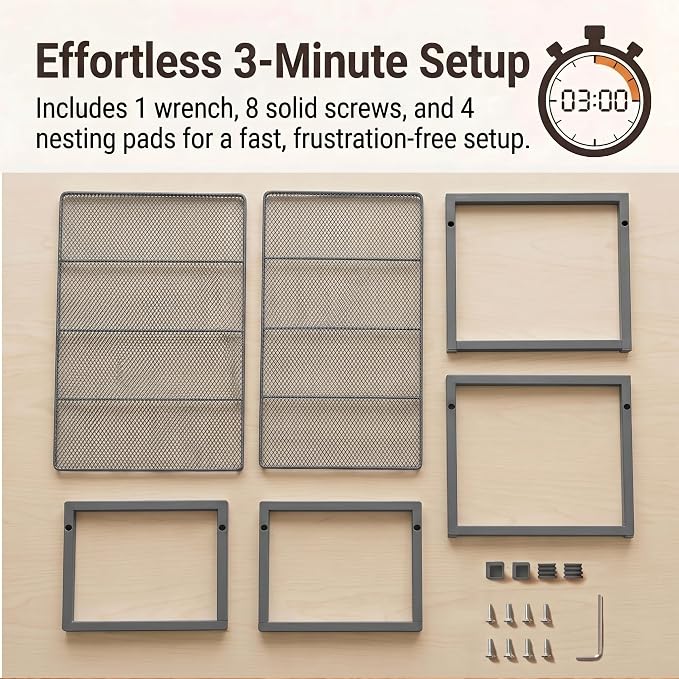 Set of 2 Cabinet Organizers 12.6''W 44 LBS Load Capacity Heavy Duty Kitchen Pantry Shelves Counter Countertop Storage Racks