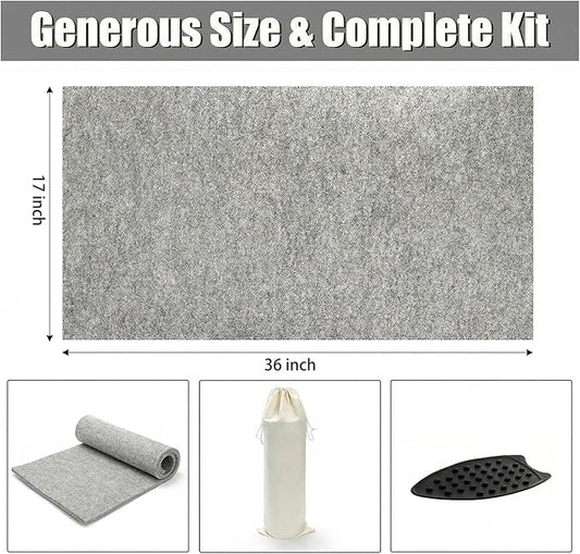 Nicunom Wool Pressing Mat, 17" X 36" Large Quilting Ironing Pad Natural Wool Ironing Mat for Quilters, Wool Felted Mat for Quilting, Sewing, Crafting