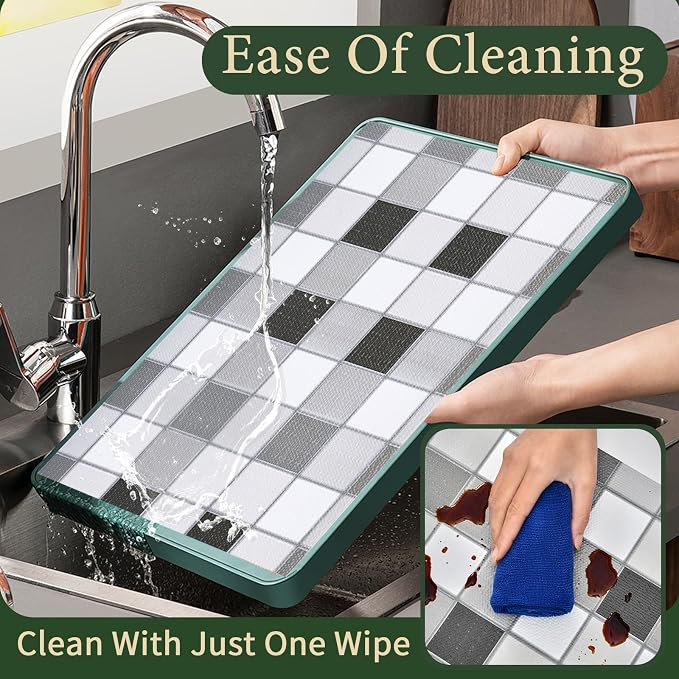 Drawer and Shelf Liner for Kitchen Cabinet: 23.6 in X 20 Ft Non Slip | Waterproof Shelf Paper Non Adhesive Refrigerator Liners Gray Mosaic Easy Liners for Bathroom