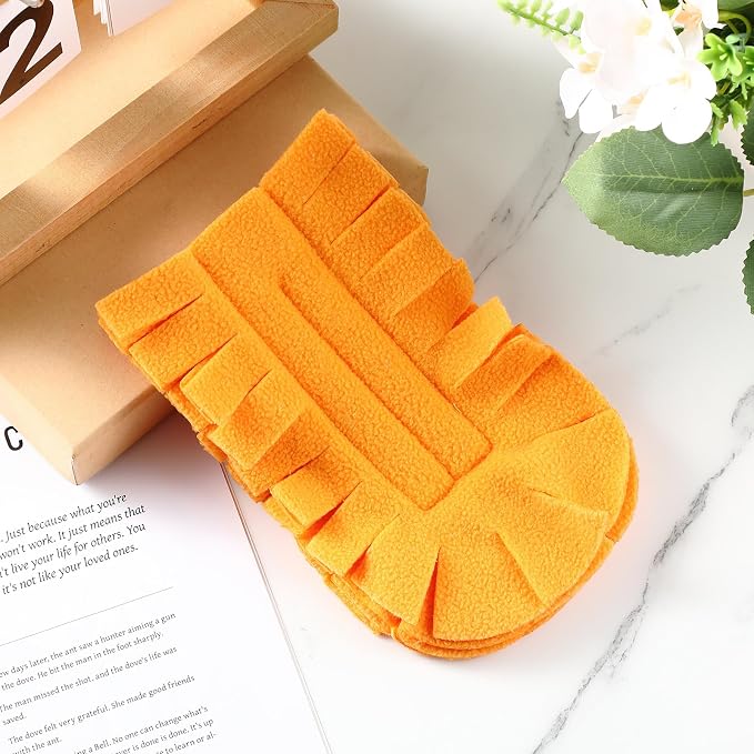 Zubebe 12 Pcs Duster Refill Reusable Fleece Duster Refills Feather Flat Dusters Multi Surface Washable Cleaning Pads Tools for Home, Blinds, Car, Pet, Furniture, Fans (Orange)