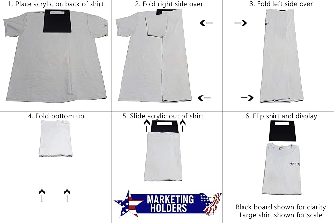 Marketing Holders Shirt Folding Board 8" x 10" Laundry Organizer for Fashion Boutiques Shirt Painting Art Sporting Good Stores Compact Convenient Innovative Modern Home Use Lightweight Clear