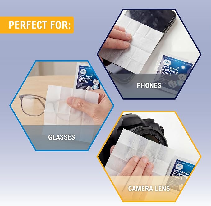 MED PRIDE Lens & Screen Cleaning Wipes, Anti-Fog, Anti-Static, 400-Count