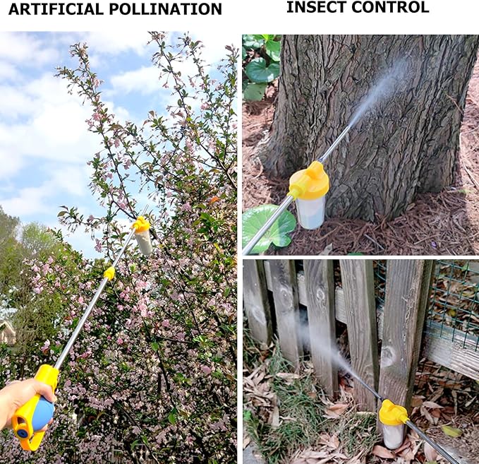SUNYAY Diatomaceous Earth Powder Duster Multi-Purpose Powder Sprayer Indoor and Outdoor with Length Adjustable from 12" to 42"