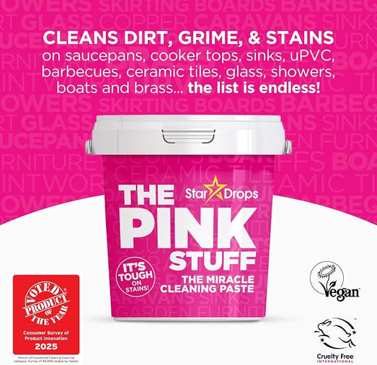 The Pink Stuff Cleaning Bundle Kit, Squeezable Cleaning Paste, Cleaning Paste, Toilet Foaming Powder, Multi Purpose Spray, Bathroom Cleaner Spray, Household Cleaning Supplies Set