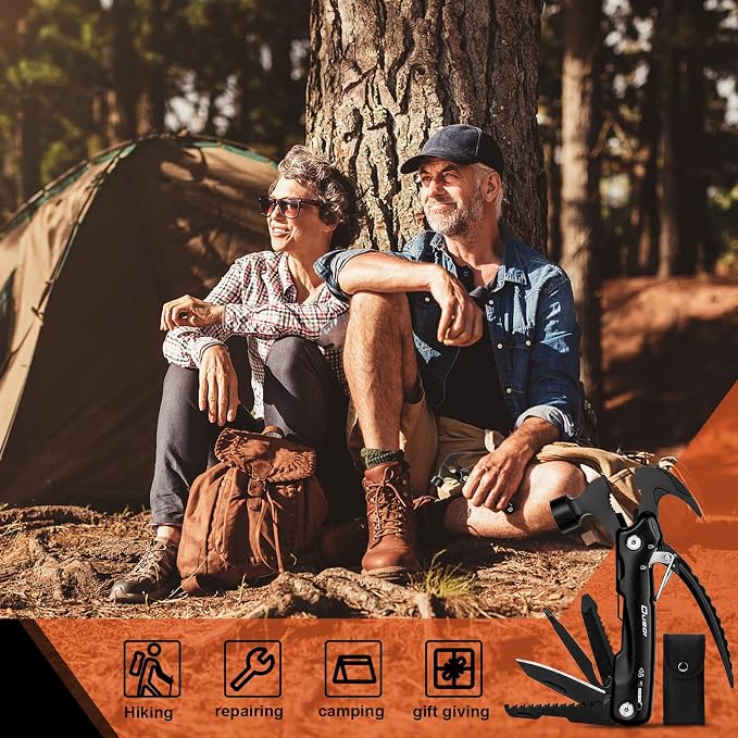 Gifts for Men 12 in 1 Hammer Multitool, Cool Gadgets for Husband | Stocking Stuffers for Men, Hunting Anniversary Birthday Gifts for Him Who Wants Nothing, Camping Essentials Survival Gear