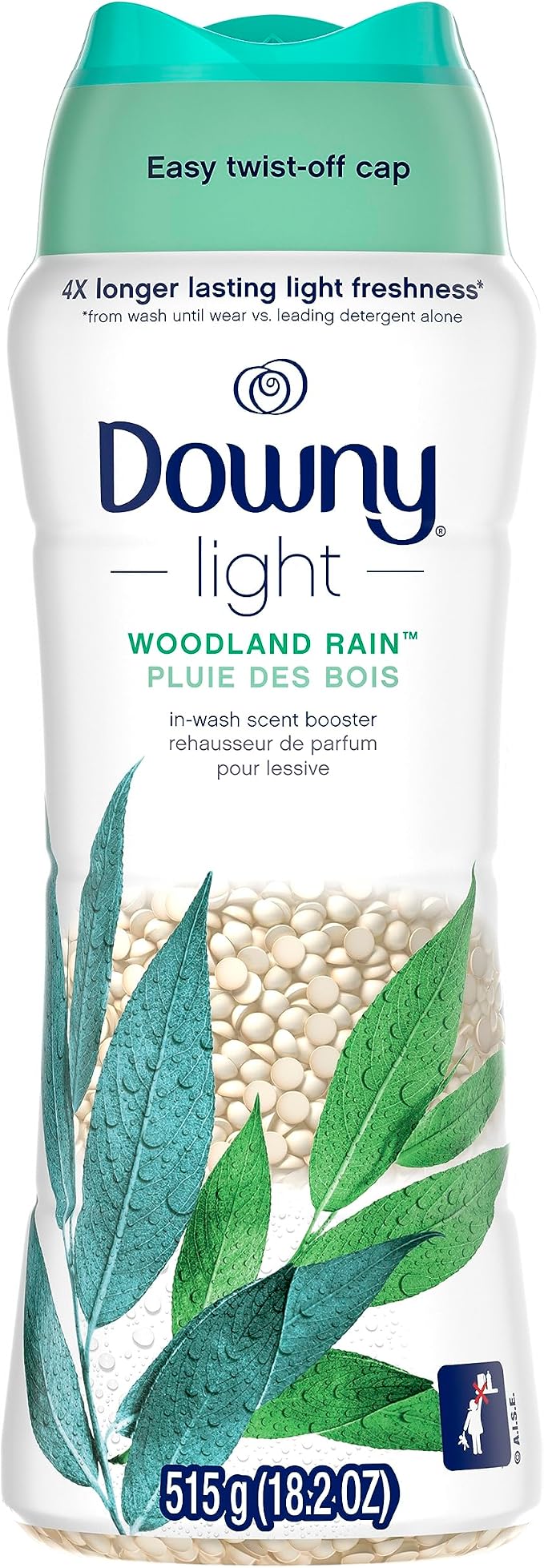 Downy Light Laundry Scent Booster Beads for Washer, Woodland Rain, 18.2 oz, with No Heavy Perfumes