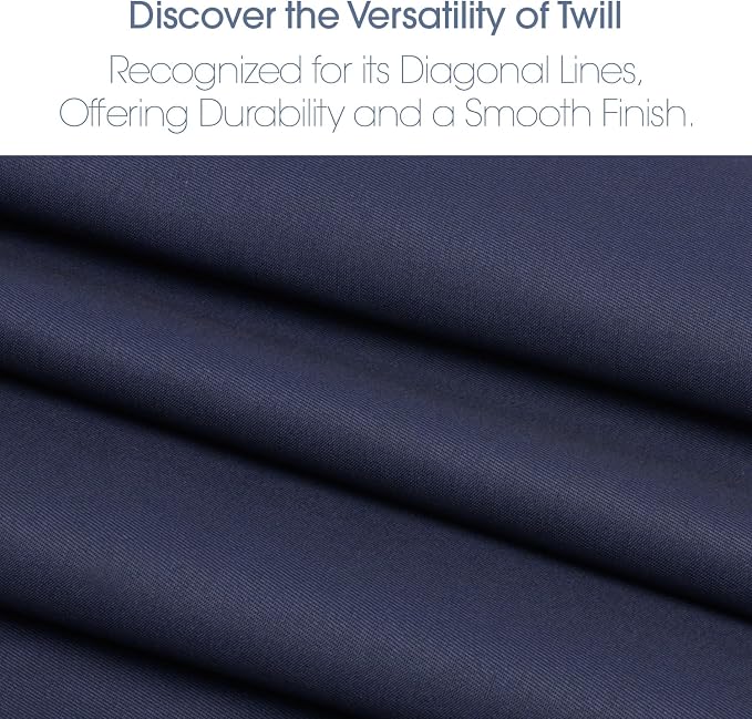 Pico Textiles 20 Yard Bolt Navy Poly Cotton Twill Fabric | 60" Wide, 65% Polyester / 35% Cotton, Medium Weight, Perfect for Pants, Jackets, Skirts and Work Uniforms, Sold by the Yard