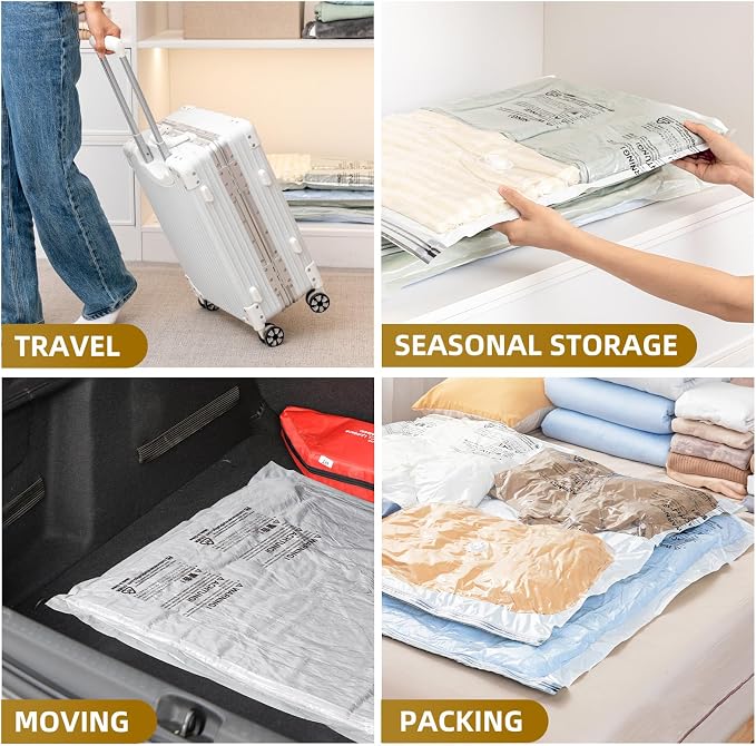 TAILI 4 Pack Vacuum Storage Bags, Jumbo Size (31×40 inch), Vacuum Seal Bag for Clothing, Bulky Bedding, Comforter, Blankets, Pillows, Space Saver Packing