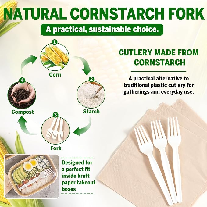 50-Pack 25 oz Disposable Meal Prep Containers with Lids and Forks, Compostable Kraft Paper Bowls To Go, Microwave & Freezer Safe Food Containers for Hot Soup, Cold Dessert, Takeout