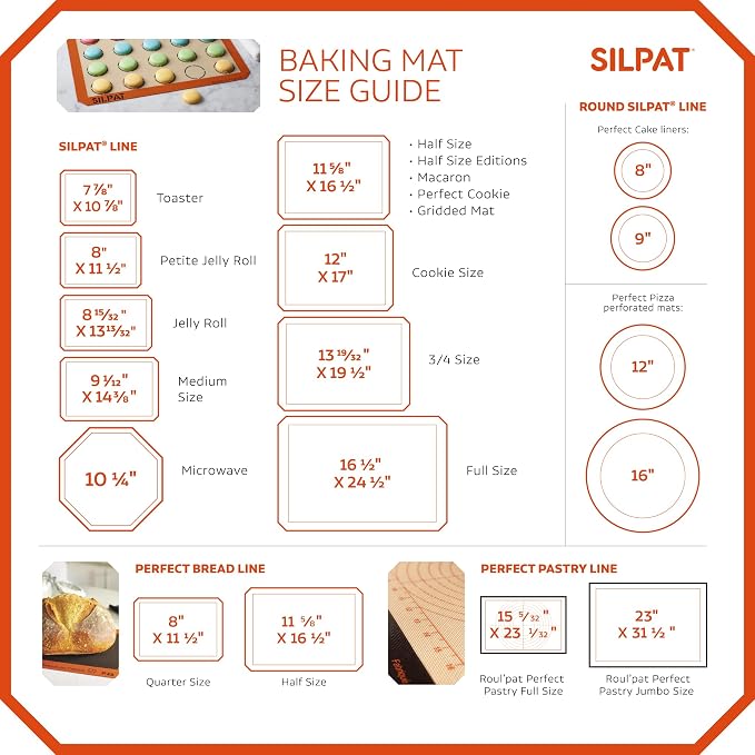 Silpat The Original Silicone Baking Mat with Storage Band, Half Sheet Size, 11-5/8" x 16-1/2" (AE420295-40)