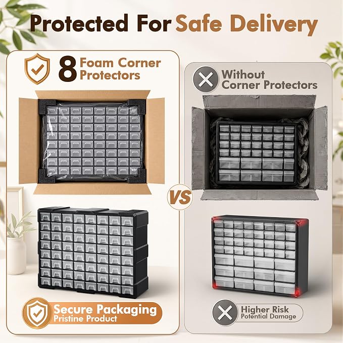 64-Drawer Organizer for Garage Building Bricks Storage,๐๐ก๐ข๐๐ค๐๐ซ Drawer Storage Cabinet with Dividers and Labels for Hardware,Screws,Nuts Bolts, Garage Tools,Charms,Beads,Craft,Scrapbook