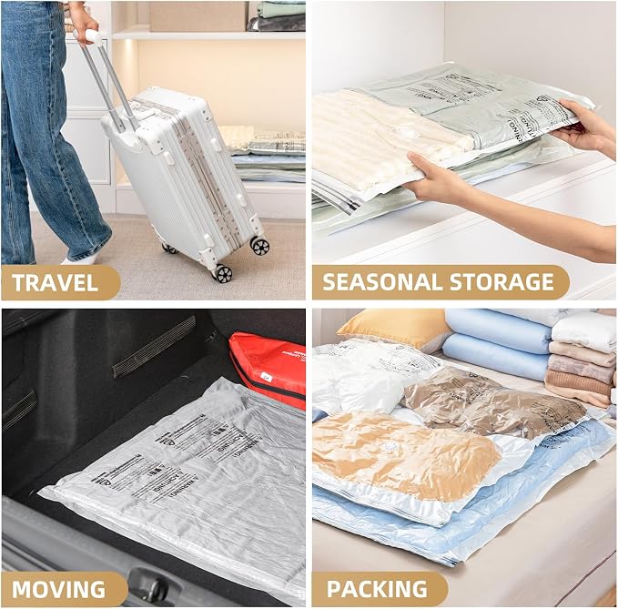 TAILI 12 Pack Vacuum Storage Bags, Jumbo Size (31×40 inch), Vacuum Seal Bag for Clothing, Bulky Bedding, Comforter, Blankets, Pillows, Space Saver Packing