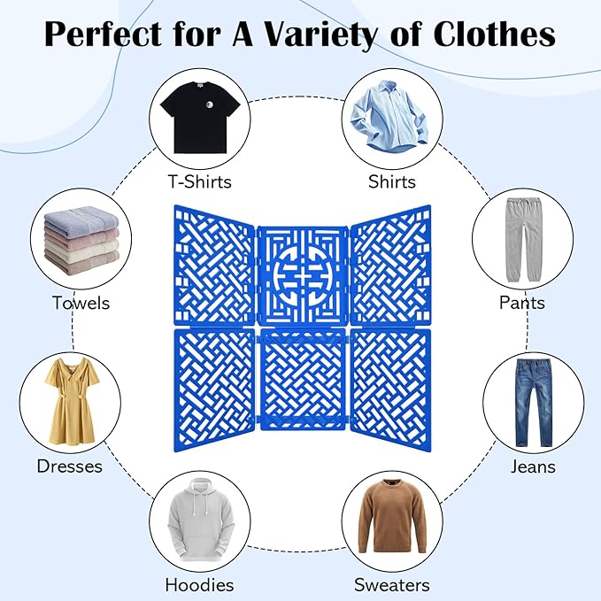 T Shirt Folder Board Clothes Folding Tool for Laundry Organizer | Shirt Folding Board, for Adult Kids, Blue, Fast to Make Clothes Tidy,Flip and Fold