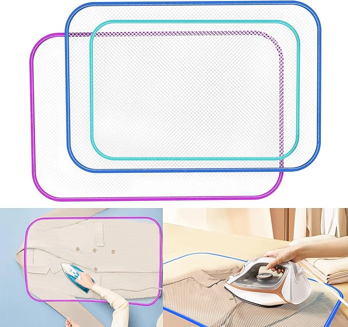 RONDURE Pressing Cloth for Ironing 3 Pcs (2 Large + 1 Medium Size) – Ironing Cloth to Protect Clothes, Heat Resistant Press Cloth Protector for Ironing, Ideal for Sewing and Delicate Fabrics