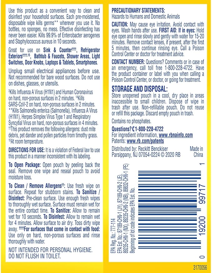 Lysol Disinfecting Wipes To-Go Flatpack Lemon & Lime Blossom - 15ct