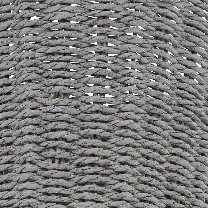 Household Essentials ML-7267 Decorative Wicker Laundry Basket with Handles and Removable Liner | Grey