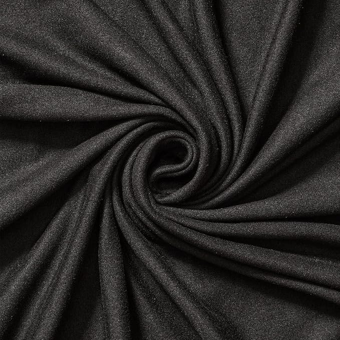 DTY Double-Sided Brushed Fabric 4 Way Stretch Jersey Knit Apparel 58/60" Wide (Black)