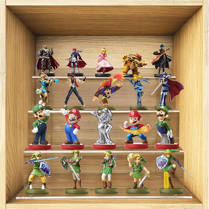 bigantss 12 Inch Acrylic Shelf for Perfume Organizer in 2 Pack, 4 Tier Funko POP Shelves, Cologne Organizer Tiered Riser Display Stand, Acrylic Display for Decoration