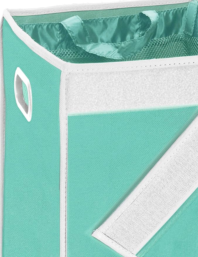 Simple Houseware Double Laundry Hamper with Lid & Removable Bags, Turquoise